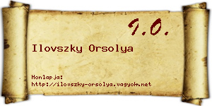 Ilovszky Orsolya névjegykártya